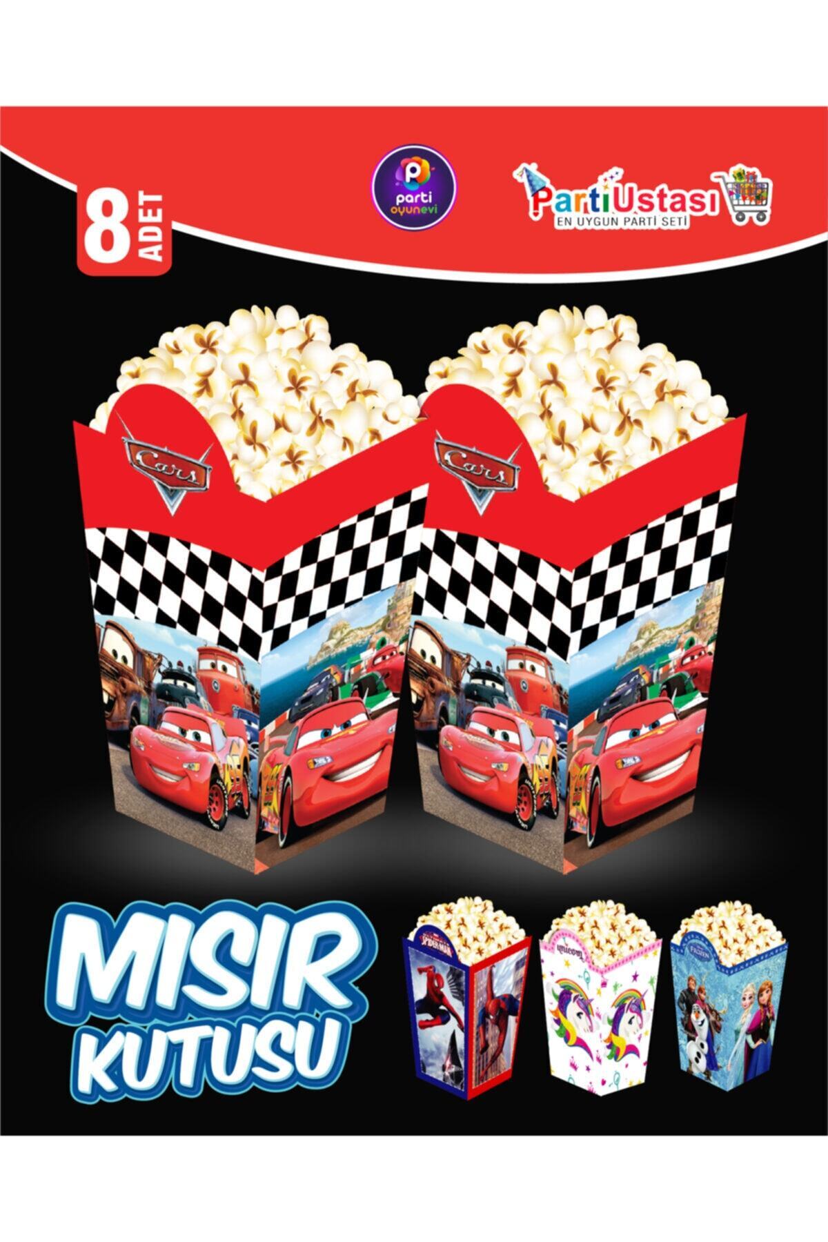 Parti Ustası Partioyunevi Cars Arabalar Popcorn Mısır Kutusu 8'li