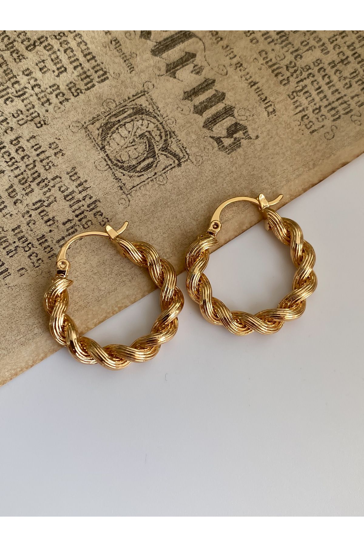 Lucky Designs Women s Gold Serrated Vintage Hoop Earrings Basic