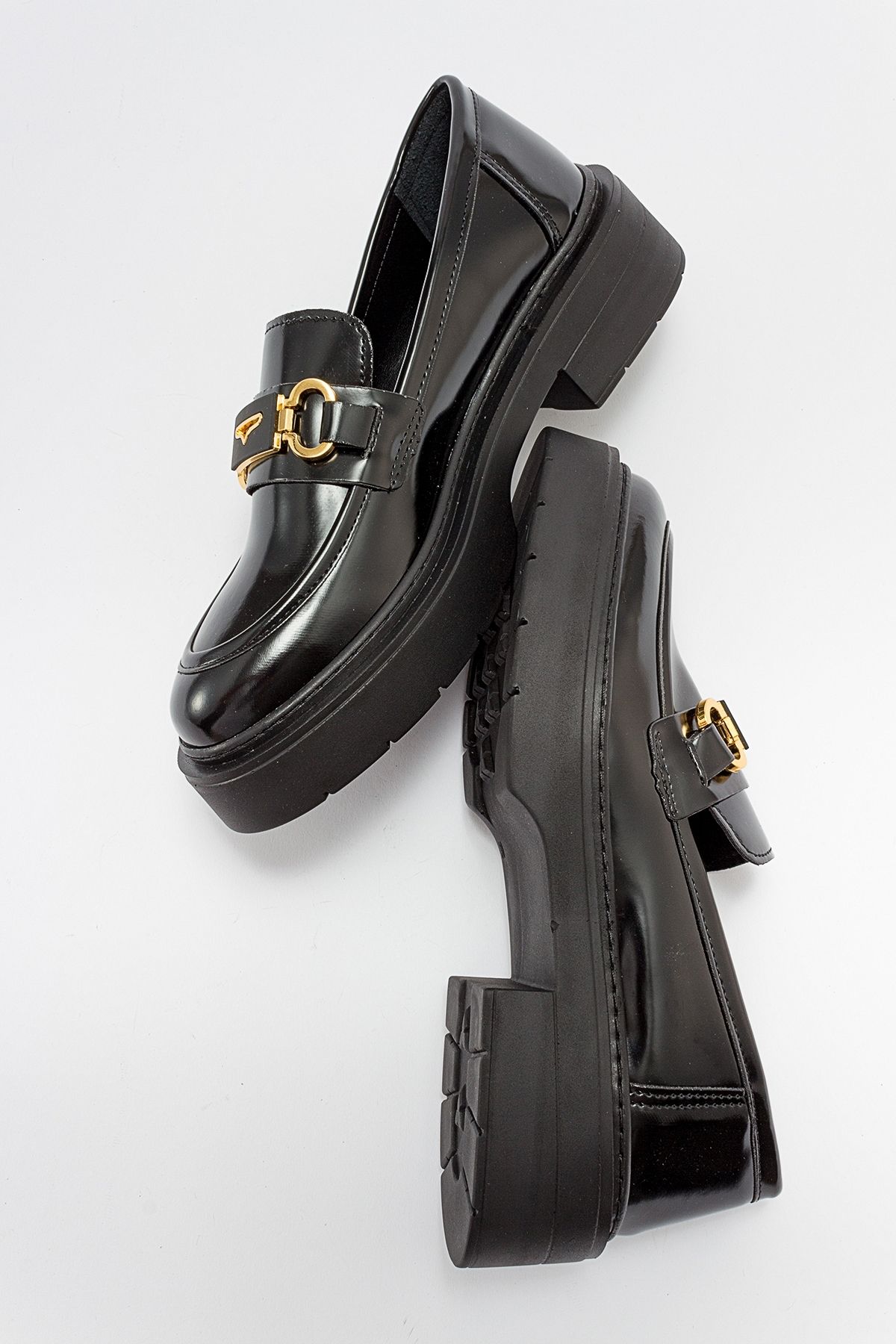 لوفر سیاه زنانه Unte مشکی Opening Loafer اورجینال luvishoes