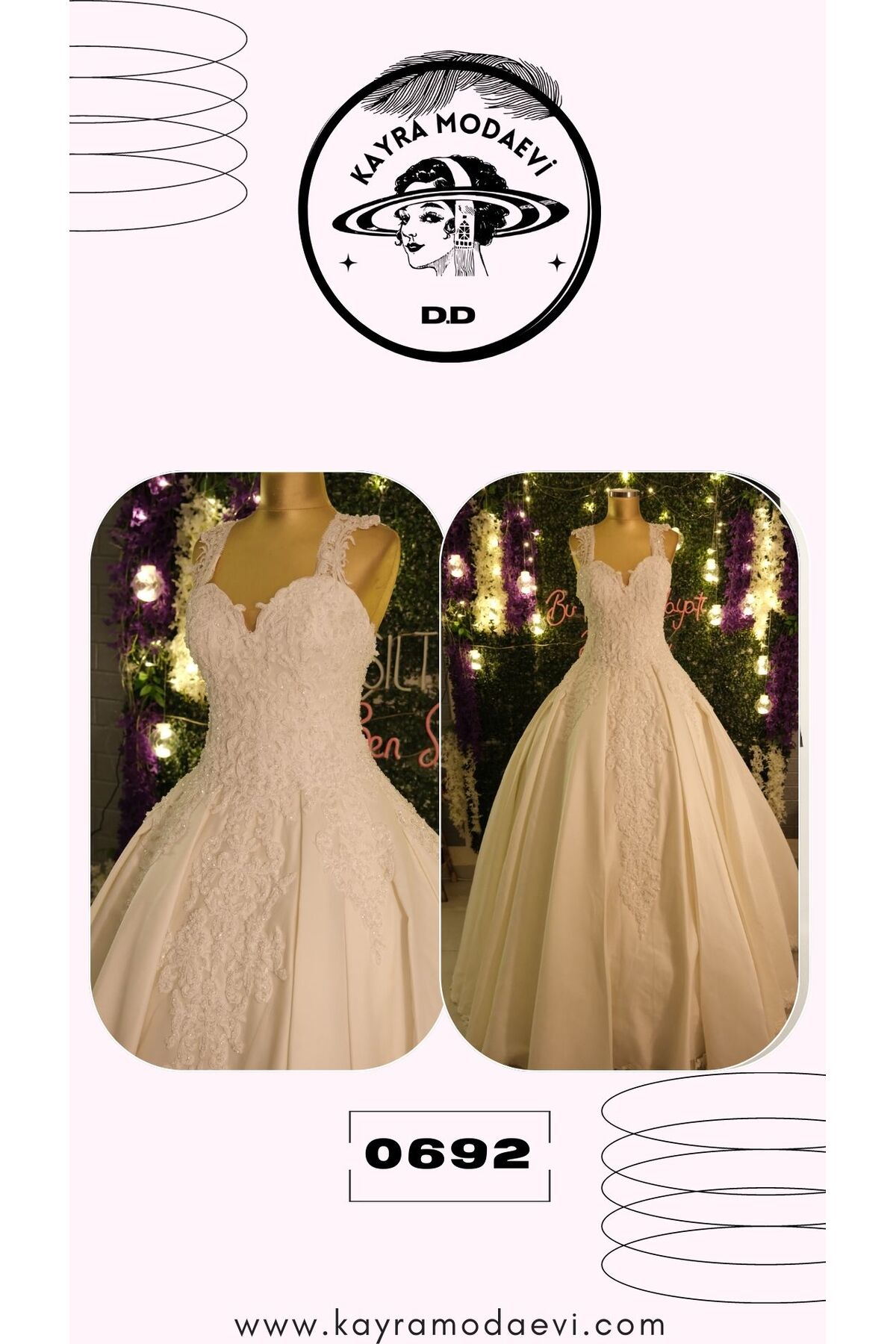 Strappy Satin Wedding Dress