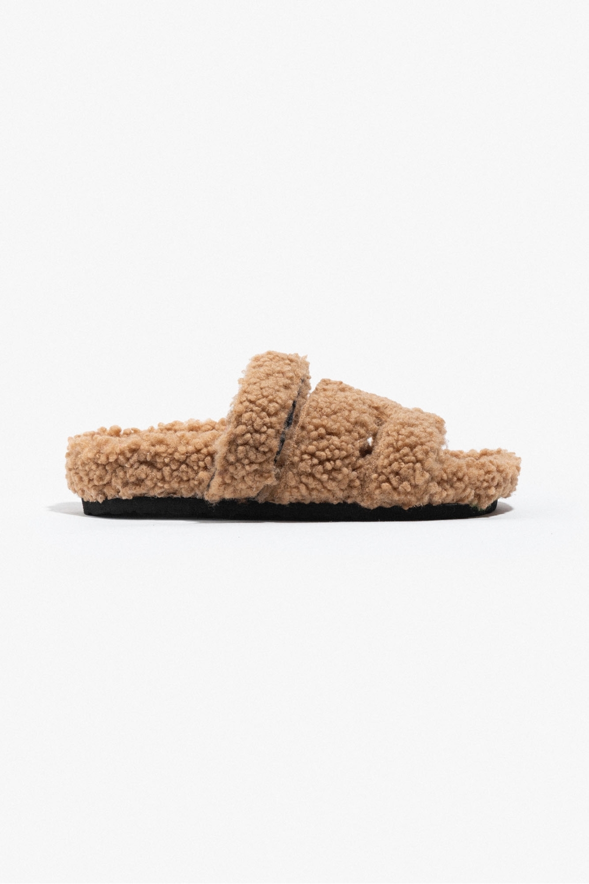 NİŞANTAŞI SHOES Жіночі темно-бежеві капці на плоскій підошві Zowie