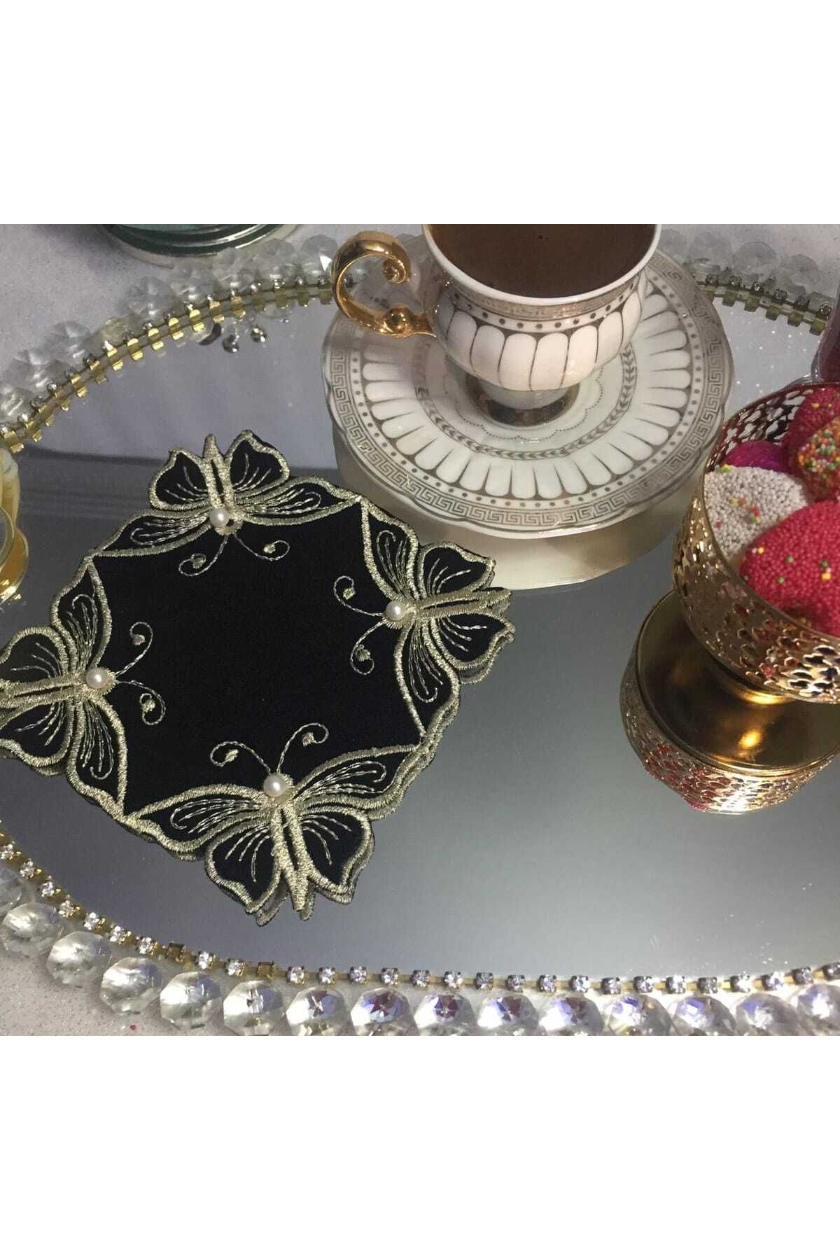 Lady Rio Șervețel De Cocktail, Șervețel Brodat, Șervețel De Prezentare Cocktail, Șervețel De Prezentare Brodat, Cu Perlă, 1 Bucată - Mărime unică