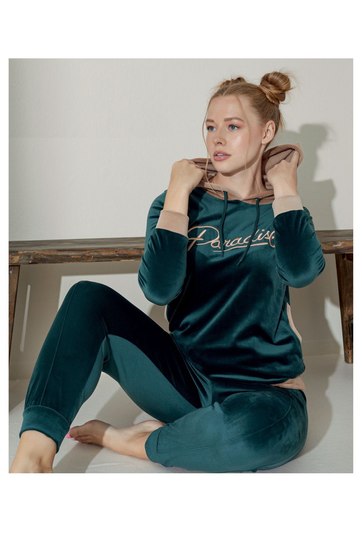 tissue Hoodie Velvet Women s Pajama Set Trendyol
