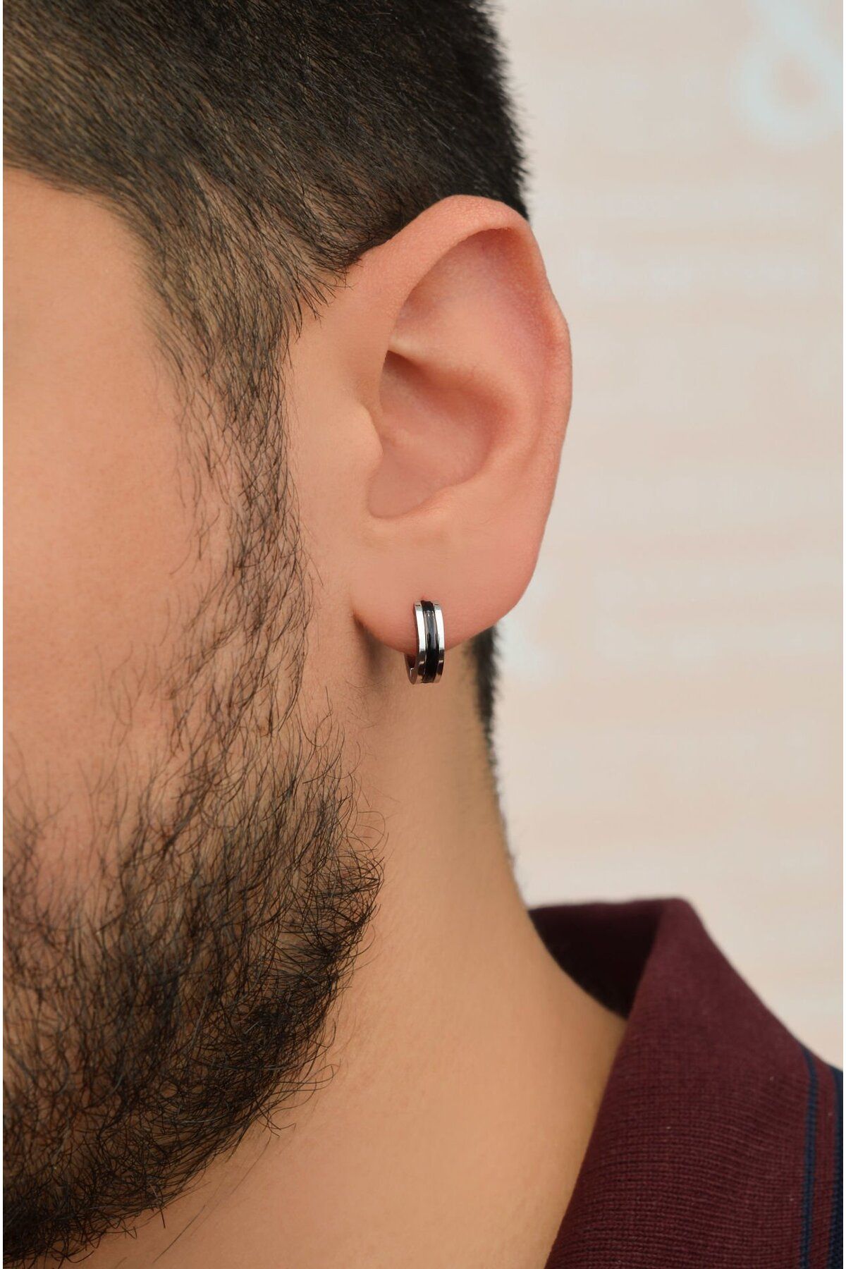 Mens hoop sales earrings sterling silver