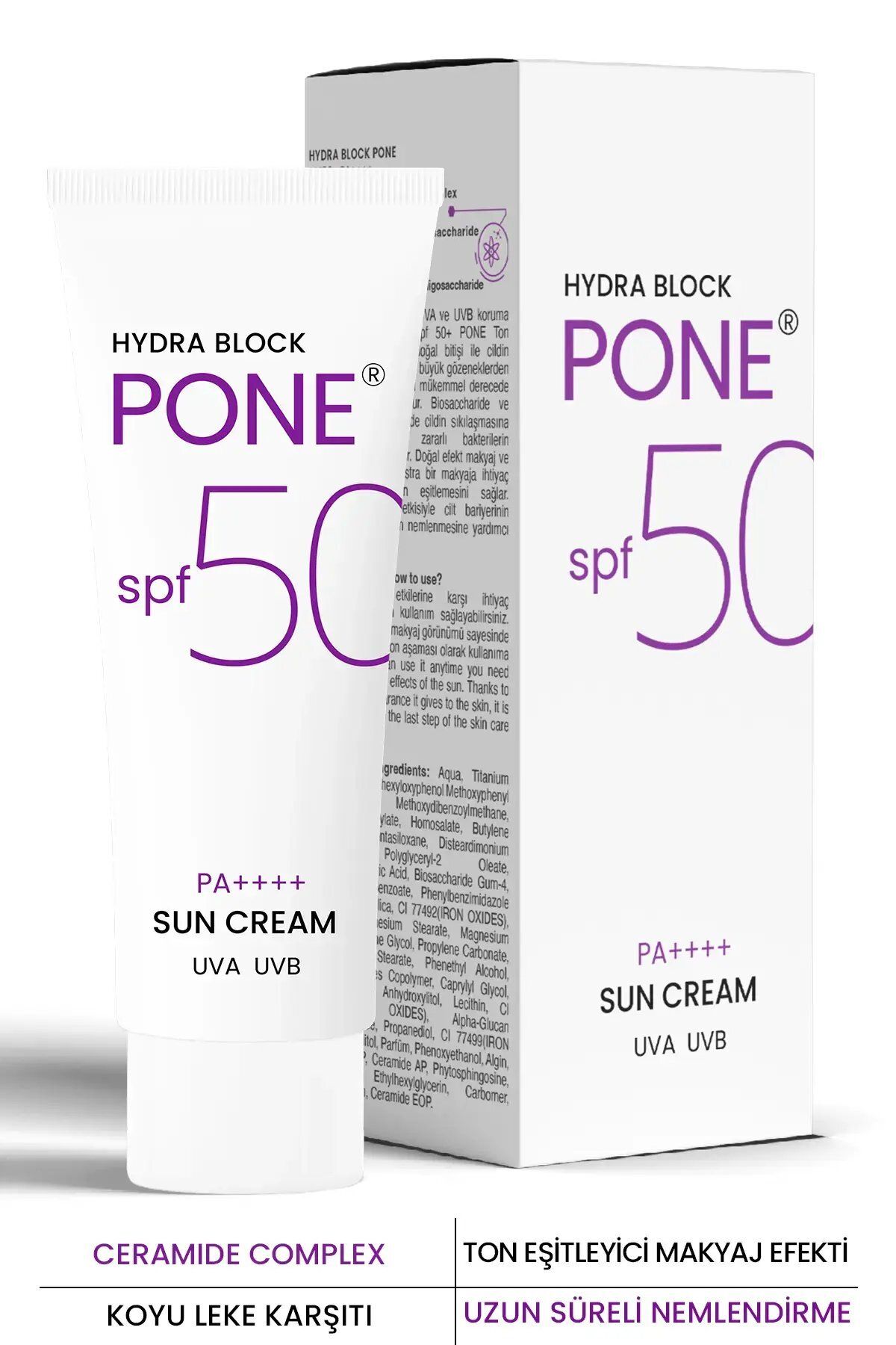PROCSIN کرم ضد آفتاب Hydra Block Pone Spf50+ روشن کننده و یکدست کننده پوست 50 میل