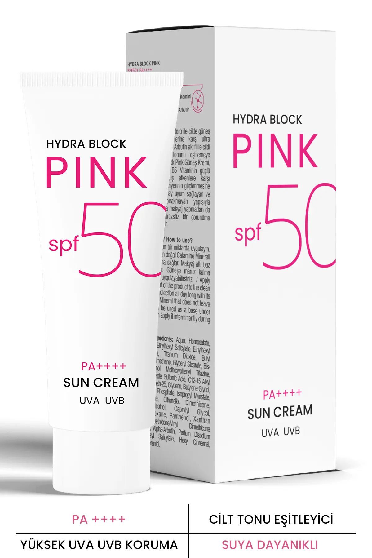 PROCSIN کرم ضد آفتاب رنگی Hydra Block Pink SPF50+ کاهش لک های پوستی 50 میل