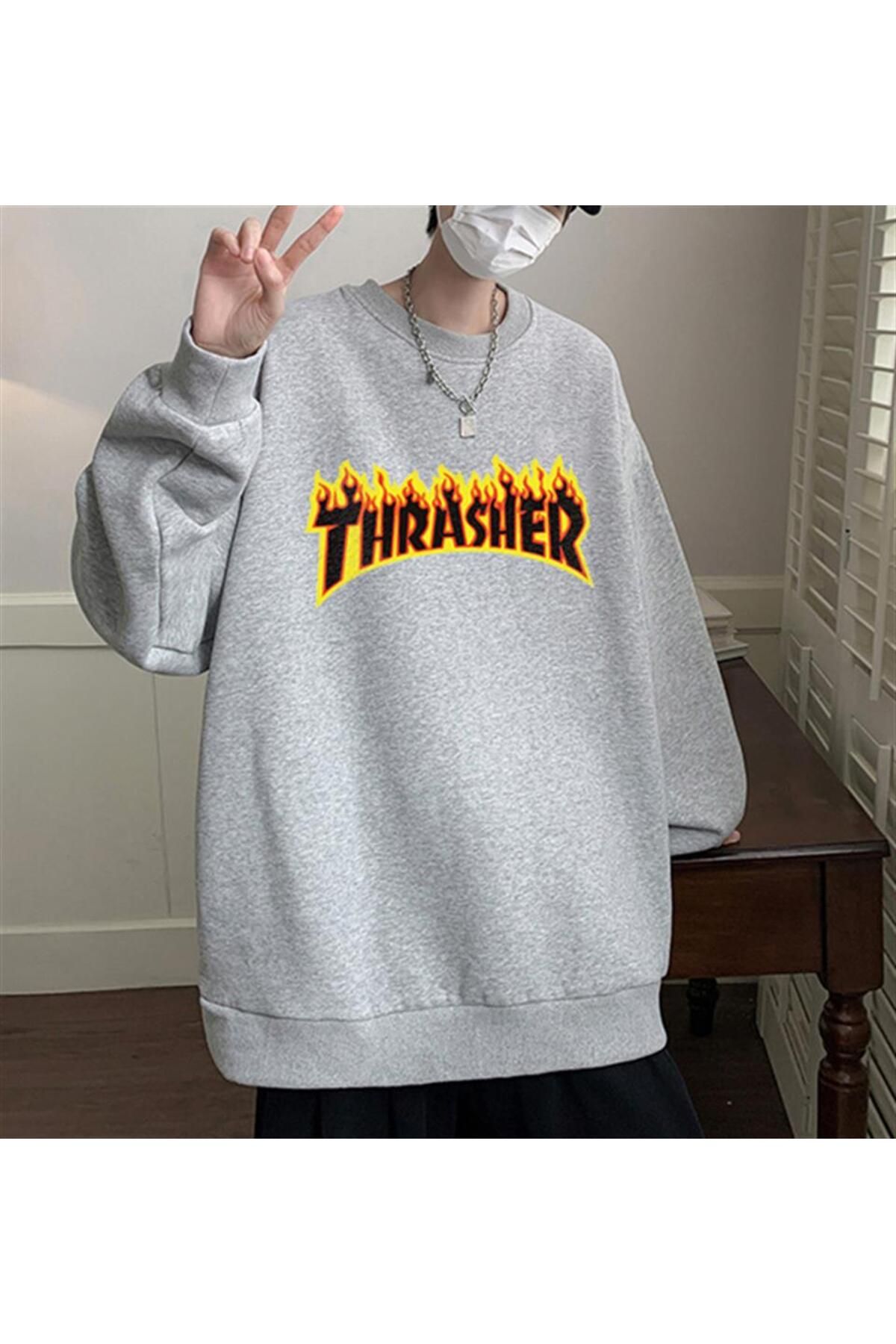 Thrasher crewneck grey store