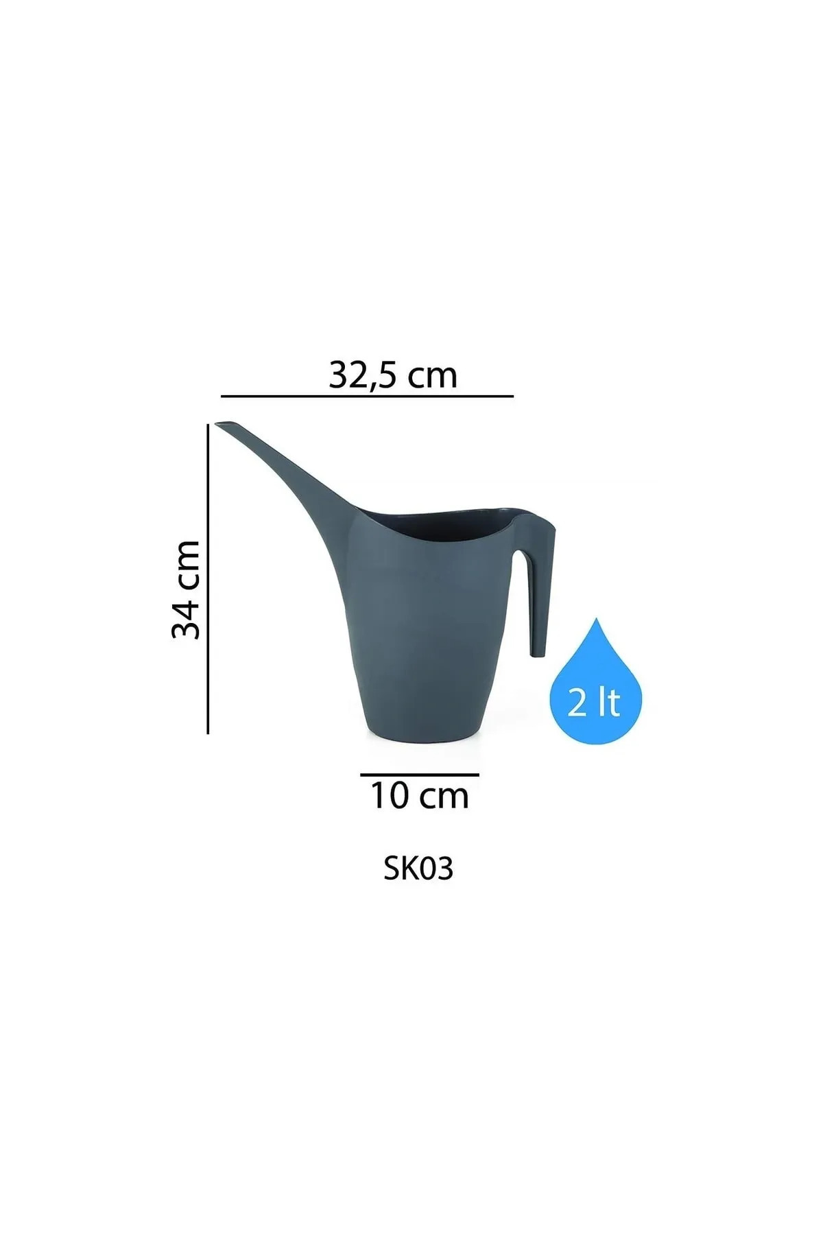 Bitki Sulama Kabı Antrasit 2 Litre 2
