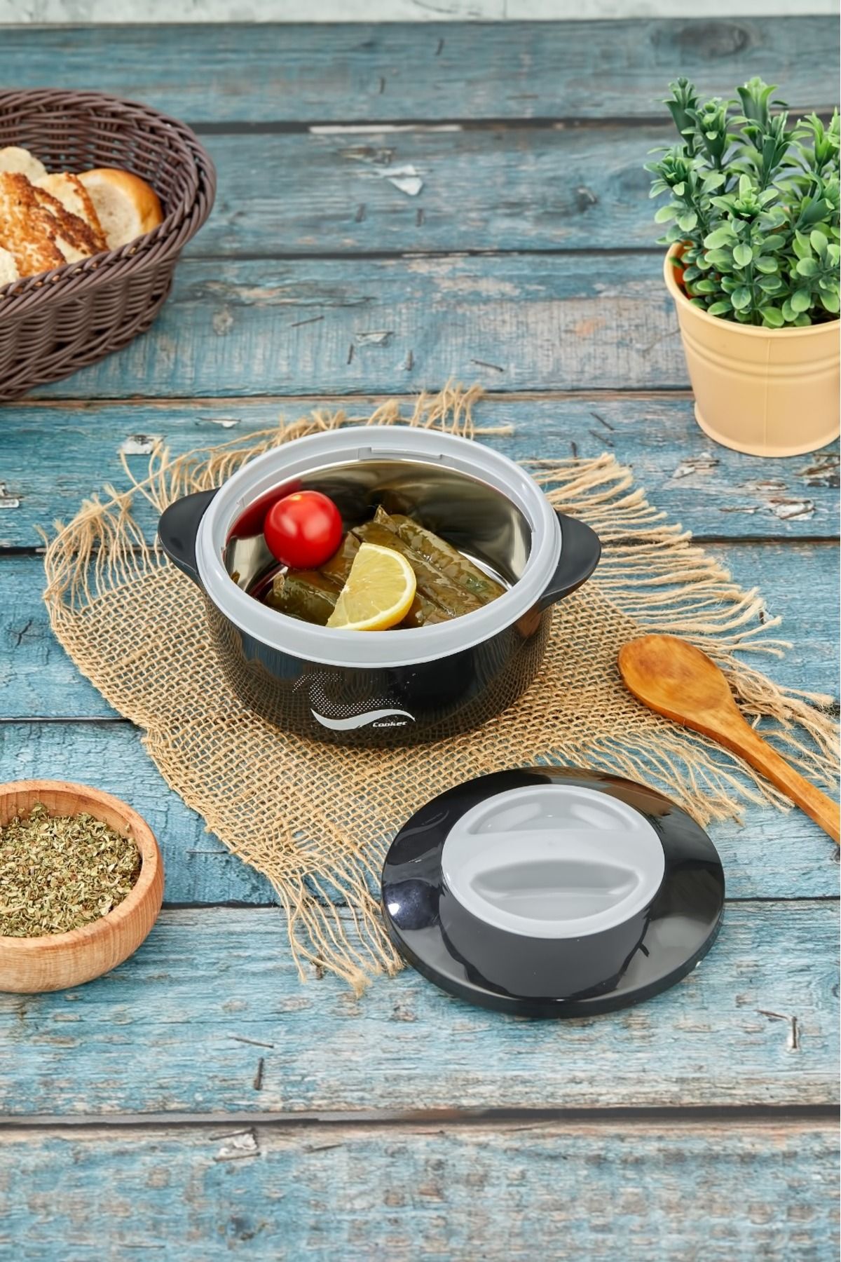 فلاسک مشکی لوکس 500 میل آشپزخانه فولادی کوچک Cooker