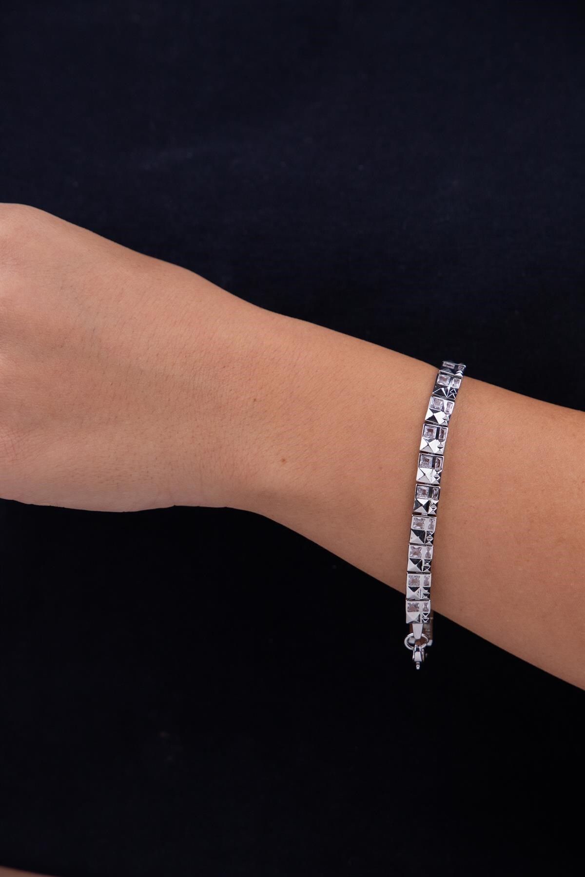 Square shop silver bracelet