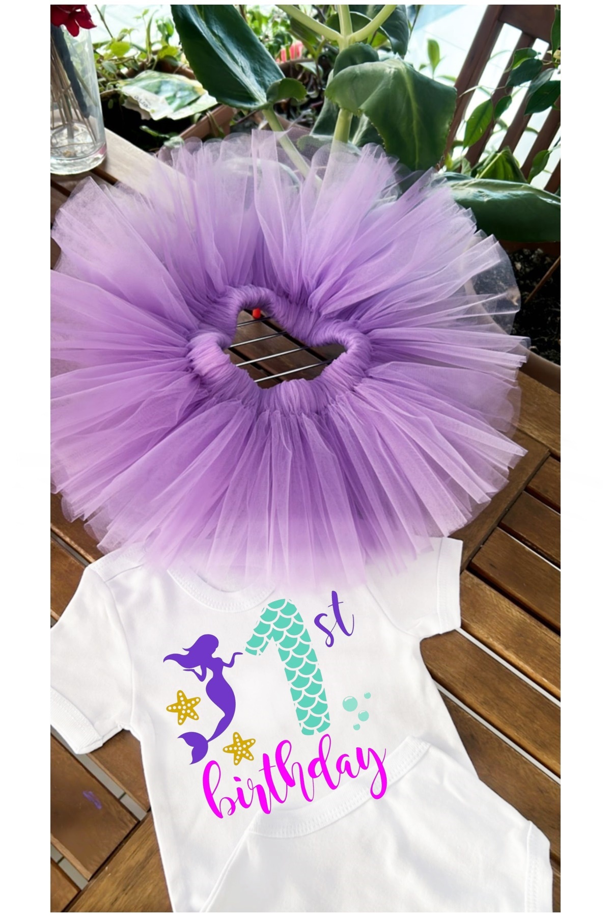 bba new trend DENİZ KIZI YAŞ TÜTÜ ETEK,1 YAŞ KIZ BEBEK BADİ,BİRİNCİ DOĞUM GÜNÜ TÜTÜ, SETİ HAYAL TÜLDEN LİLA fotoğrafı 2 (önizleme)