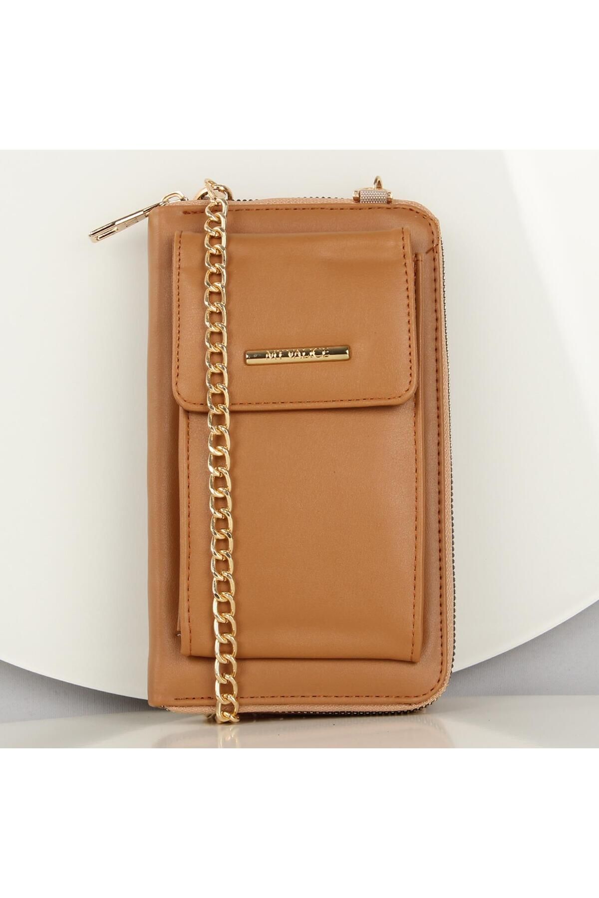 My Valice-My Valice Leather Crossbody Wallet and Card Holder Compartment Phone Bag 1617 Tan 2