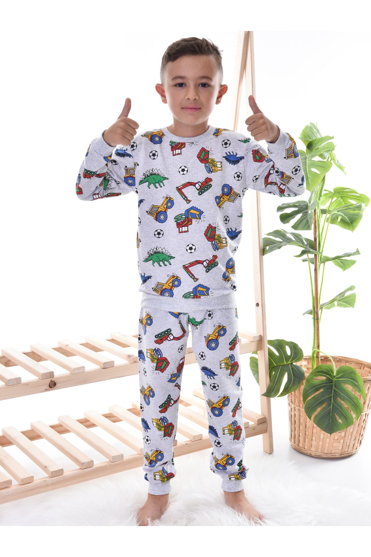 TUGSE Mixed Printed Gray Kids Pajama Set for Kids price in Dubai UAE Compare Prices
