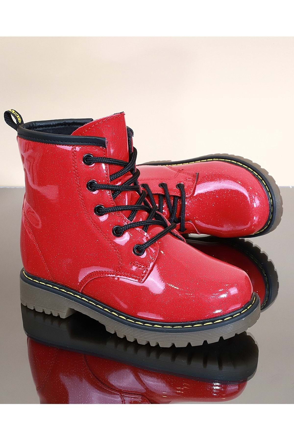 Kidessa 1734 Anatomical Sole Girls Boots RED Trendyol