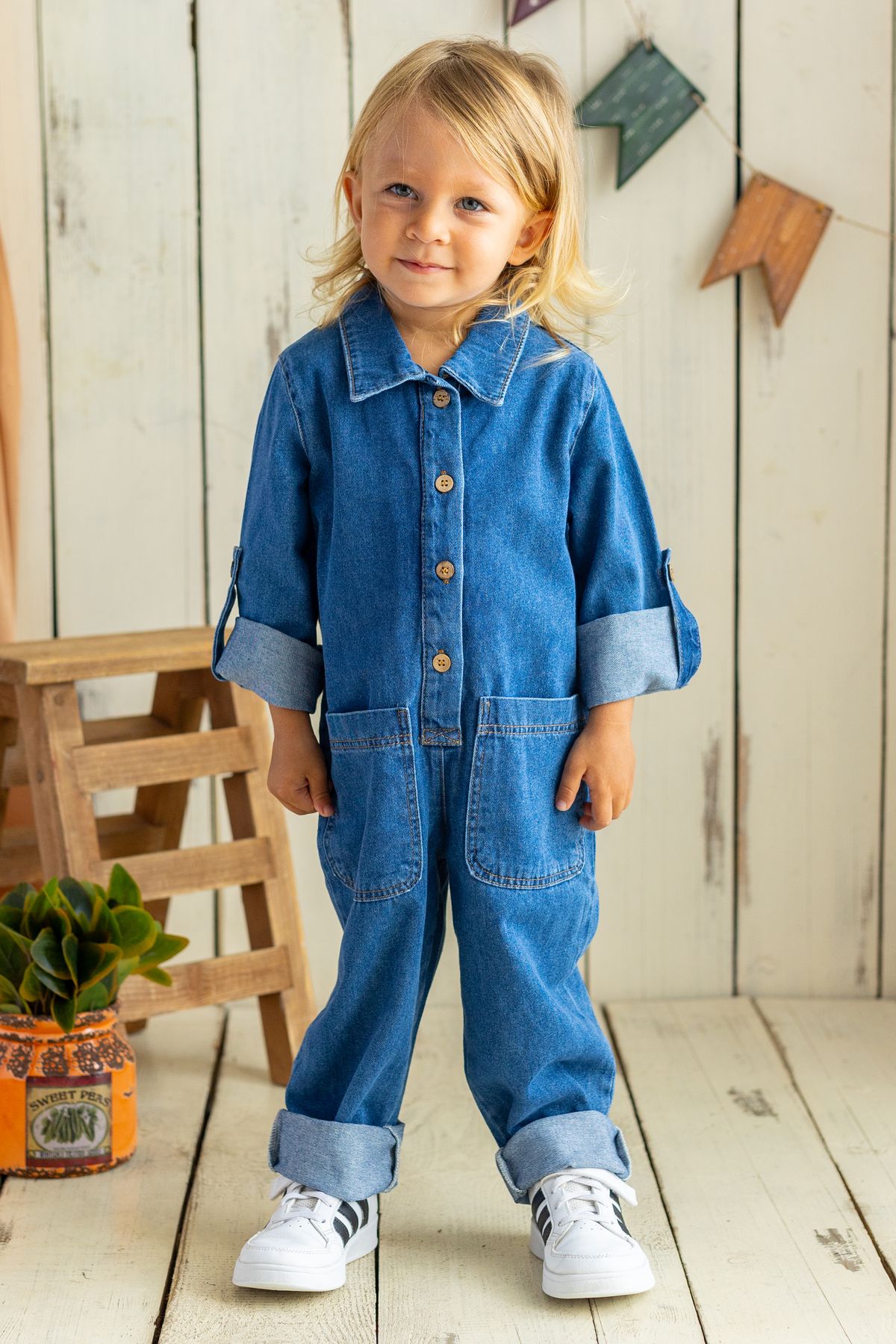 Denim jumpsuit for kids on sale