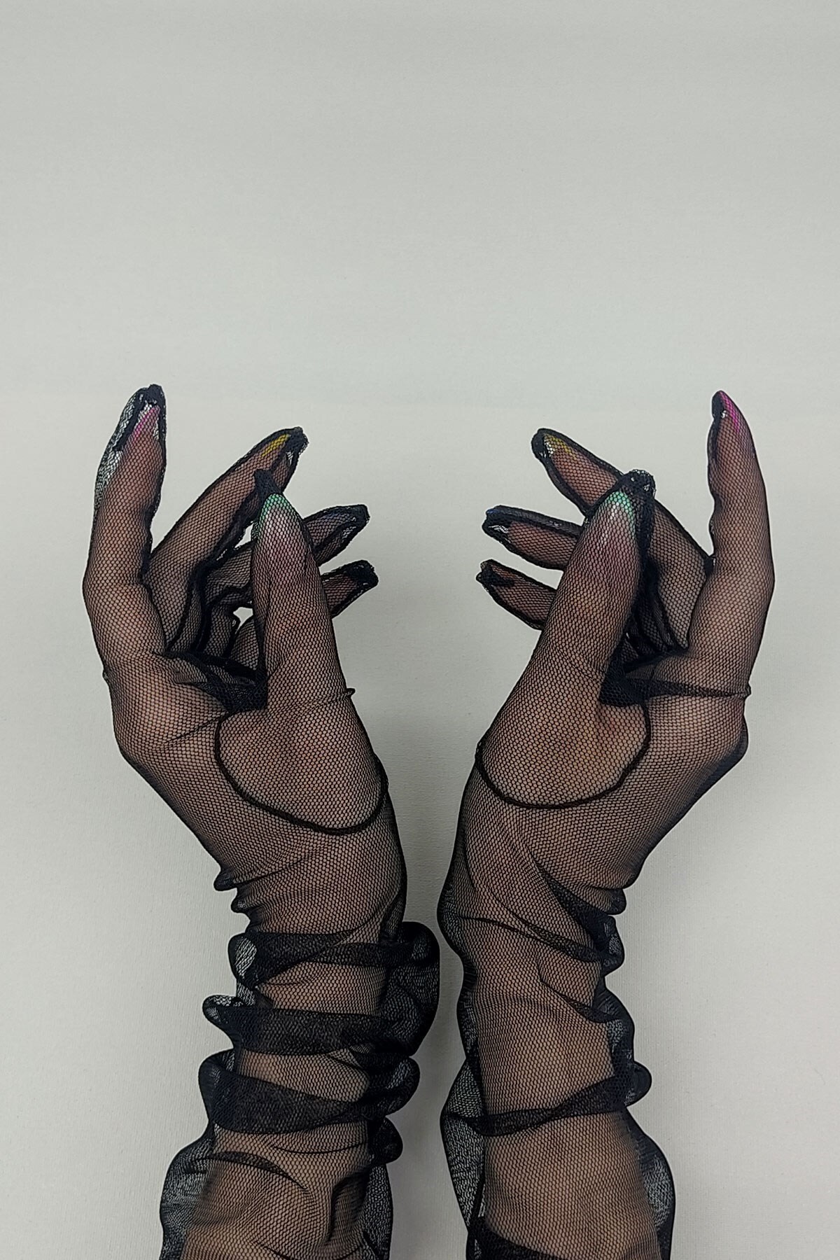 Hobigram Düğün Malzemesi Siyah Uzun Tüllü Gelin Eldiveni – Düğün & Kına & Nikah, Şık Tasarım, Kadın Aksesuar