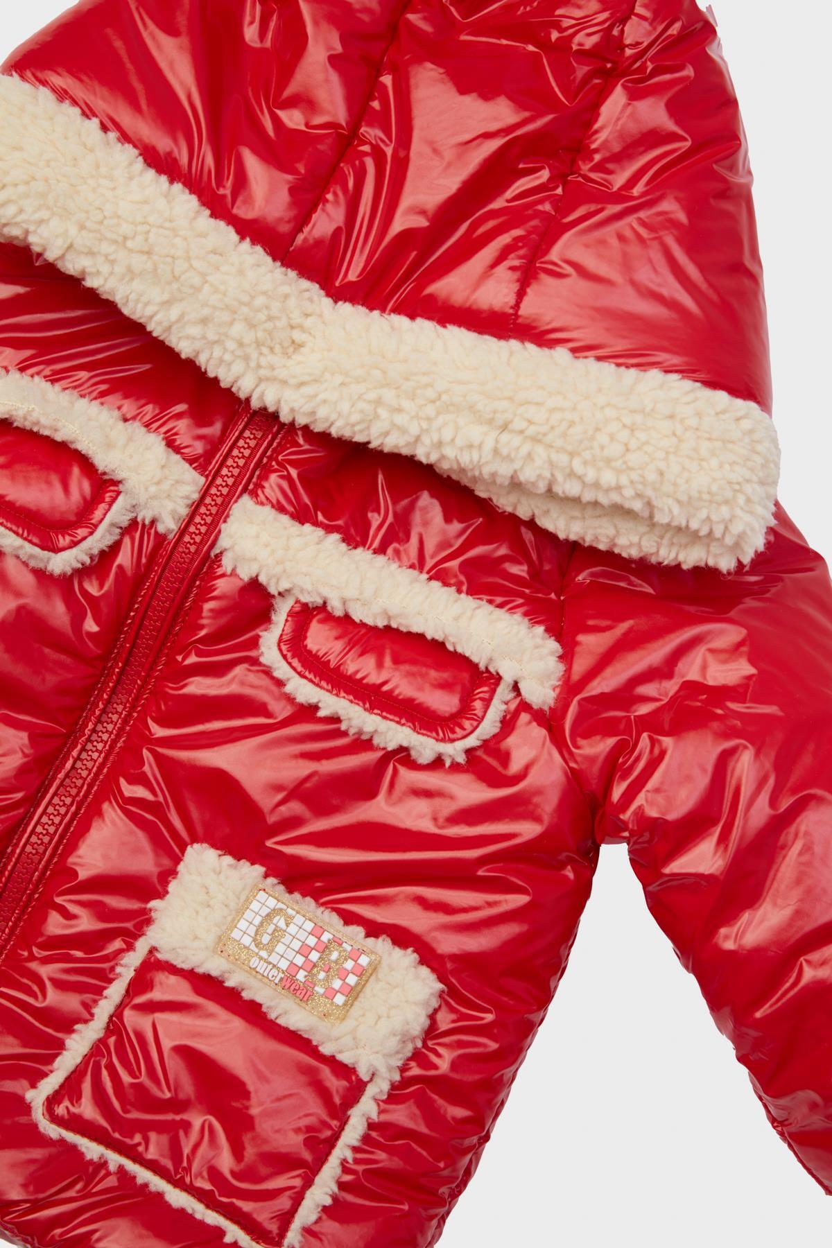 GB Baby Kız Bebek Kırmızı Mont 23FW0BG2722 fotoğrafı 3 (önizleme)