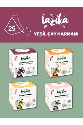LAZİKA (4'LÜ SET) Yeşil Çay Harmanı (YAYLA-PORTAKAL GÜL- MELİSA- OOLONG)-Mayı...