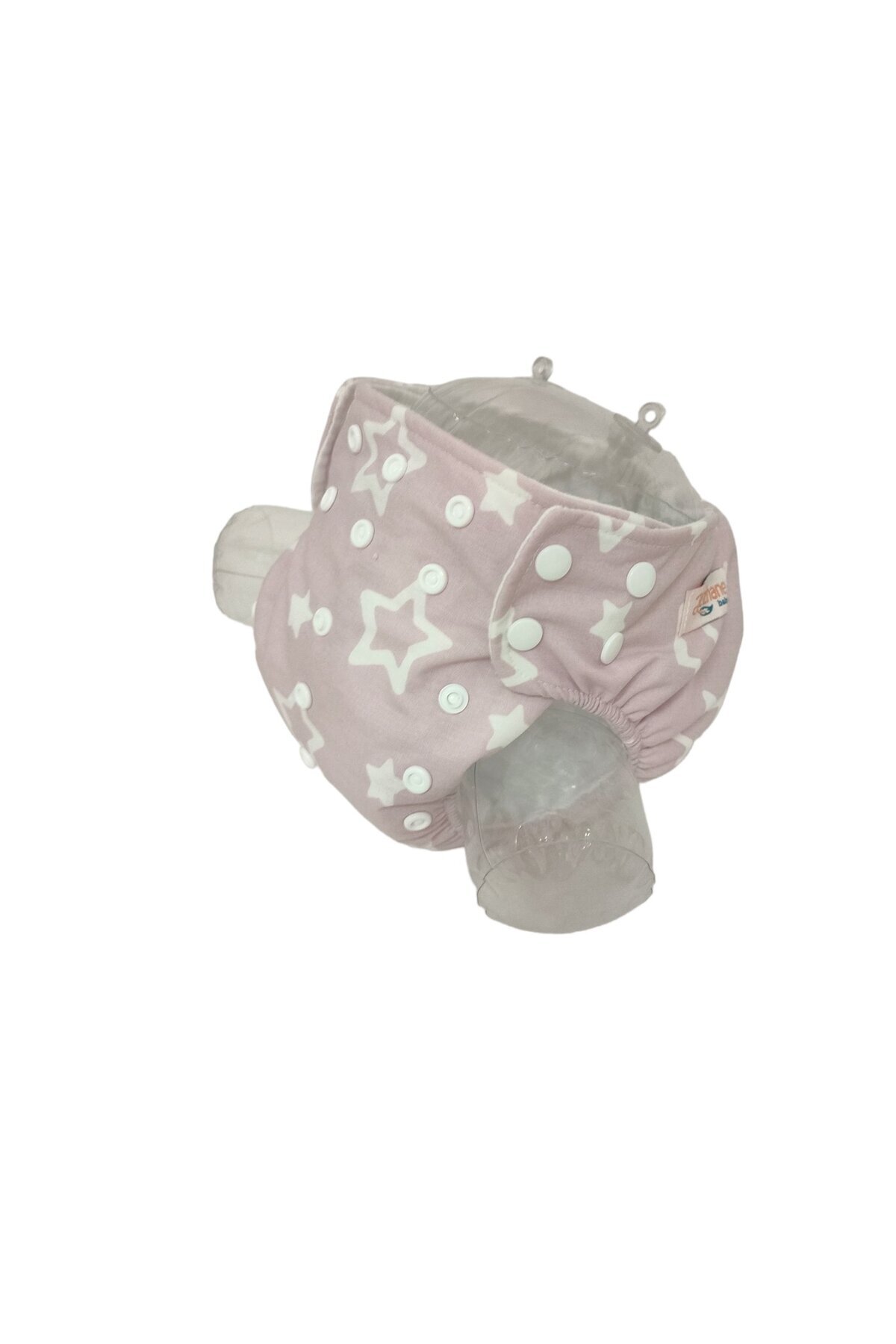 BEZHANE Baby Çıt Çıtlı Yıkanabilir Bebek Bezi Pembe Beyaz Yıldızlı NO:2 (8kg-18kg) fotoğrafı 4 (önizleme)