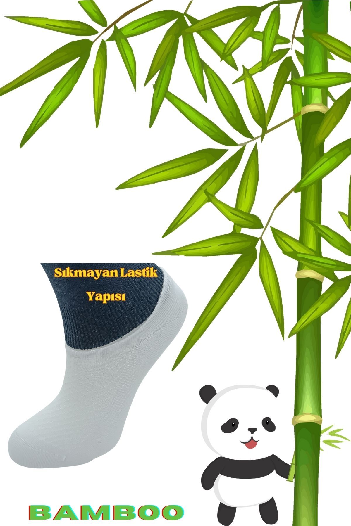 Bambu Görünmez Sneakers Dikişsiz Kadın Çorap (3 Çift) Düz Kısa Kaliteli Çorap — görsel 6 · FHXCFHX