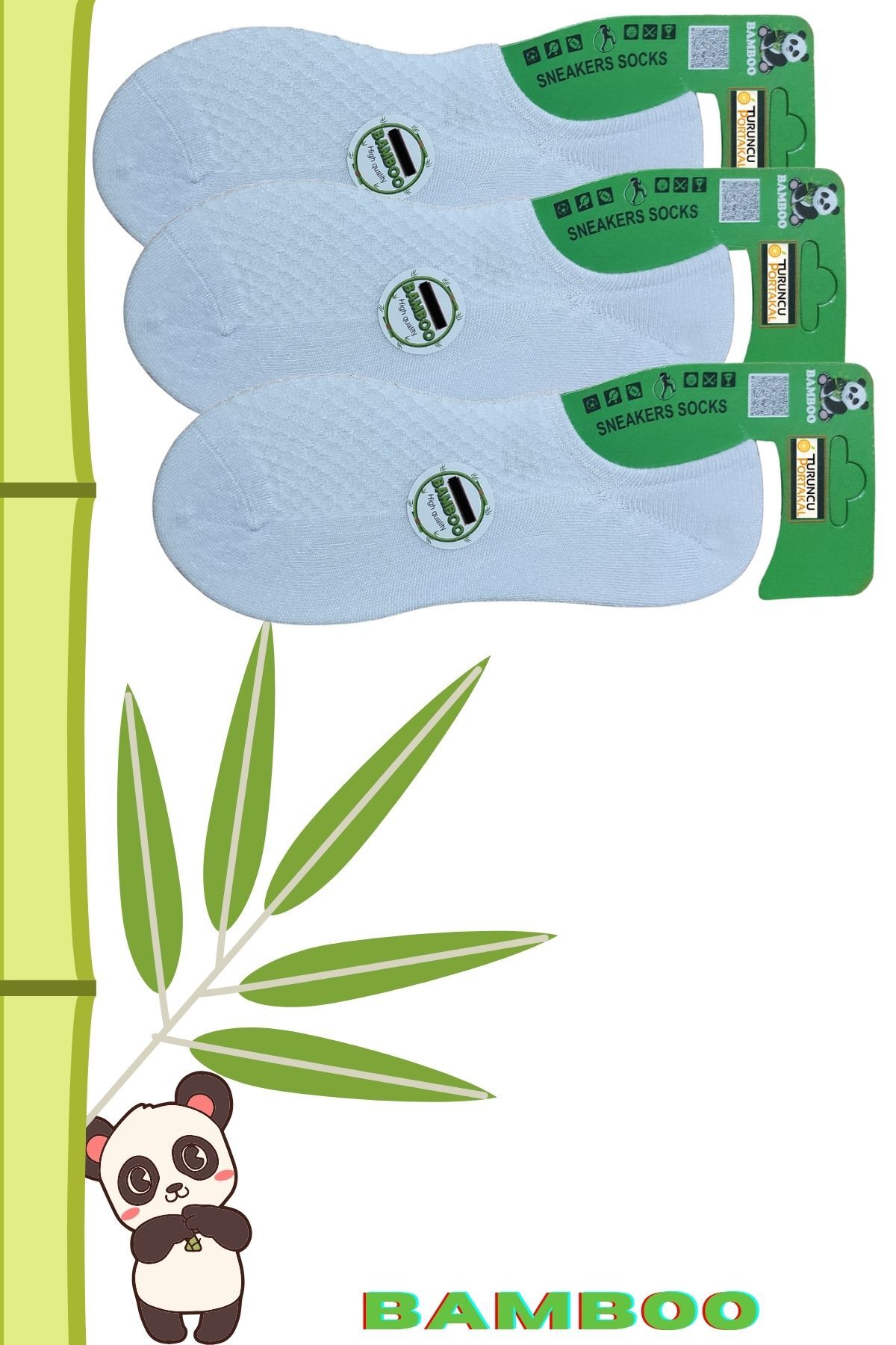 Bambu Görünmez Sneakers Dikişsiz Kadın Çorap (3 Çift) Düz Kısa Kaliteli Çorap — görsel 7 · FHXCFHX