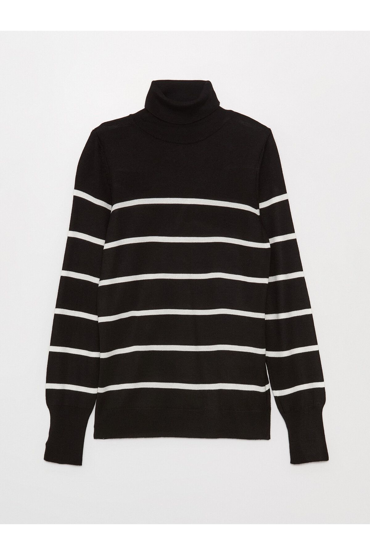 LC Waikiki-Turtleneck csíkos, hosszú ujjú női kötött pulóver 6
