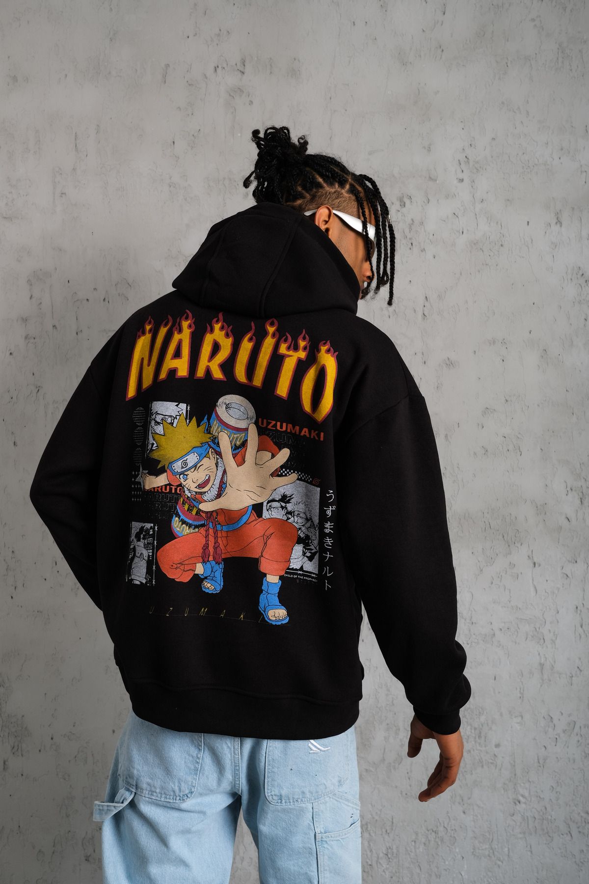Naruto puff ink on sale pigment dye hoodie sweatshirt