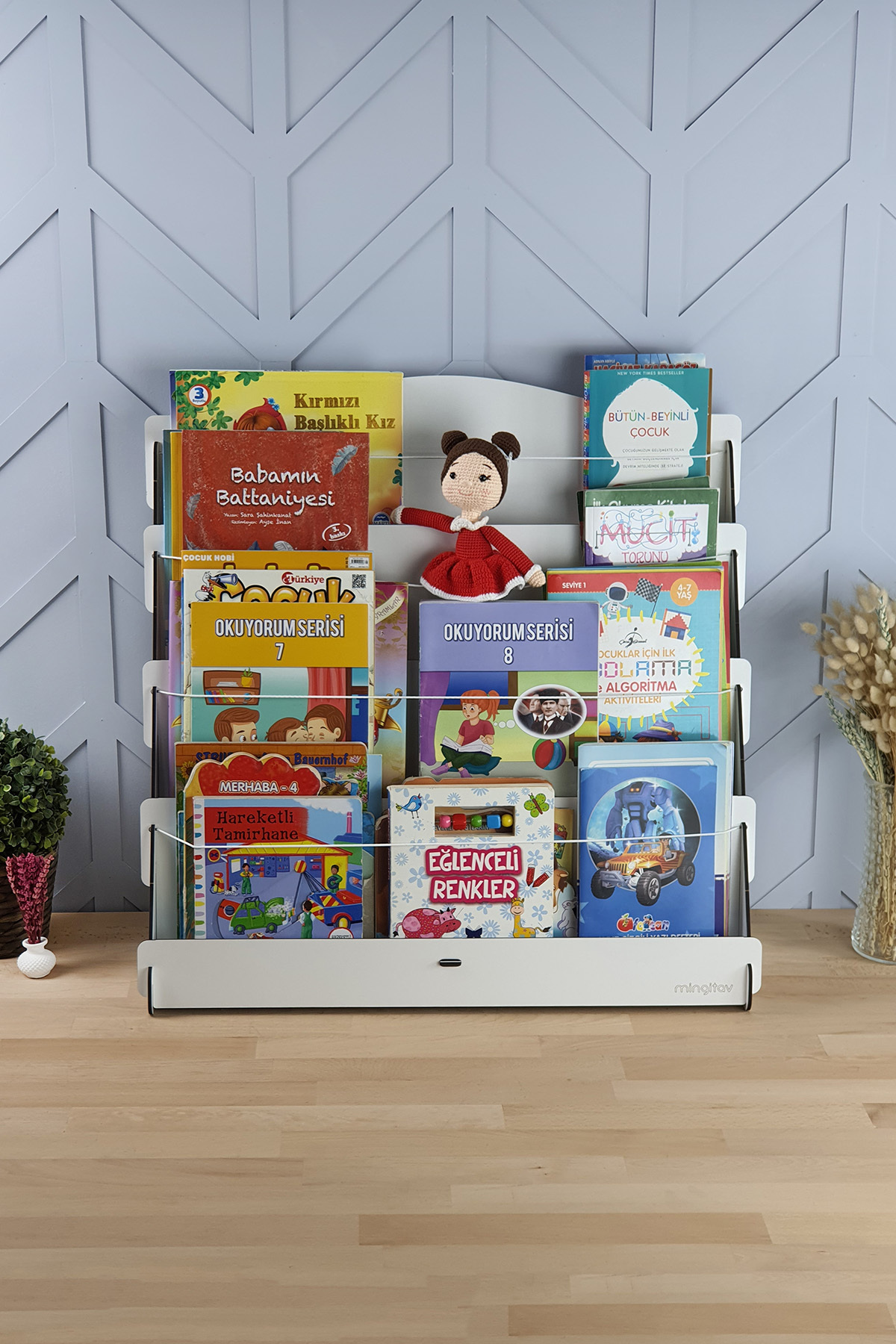 Mingitav Lucky Montessori Ahşap Çocuk Odası 4 Raflı Kitaplık fotoğrafı 3 (önizleme)