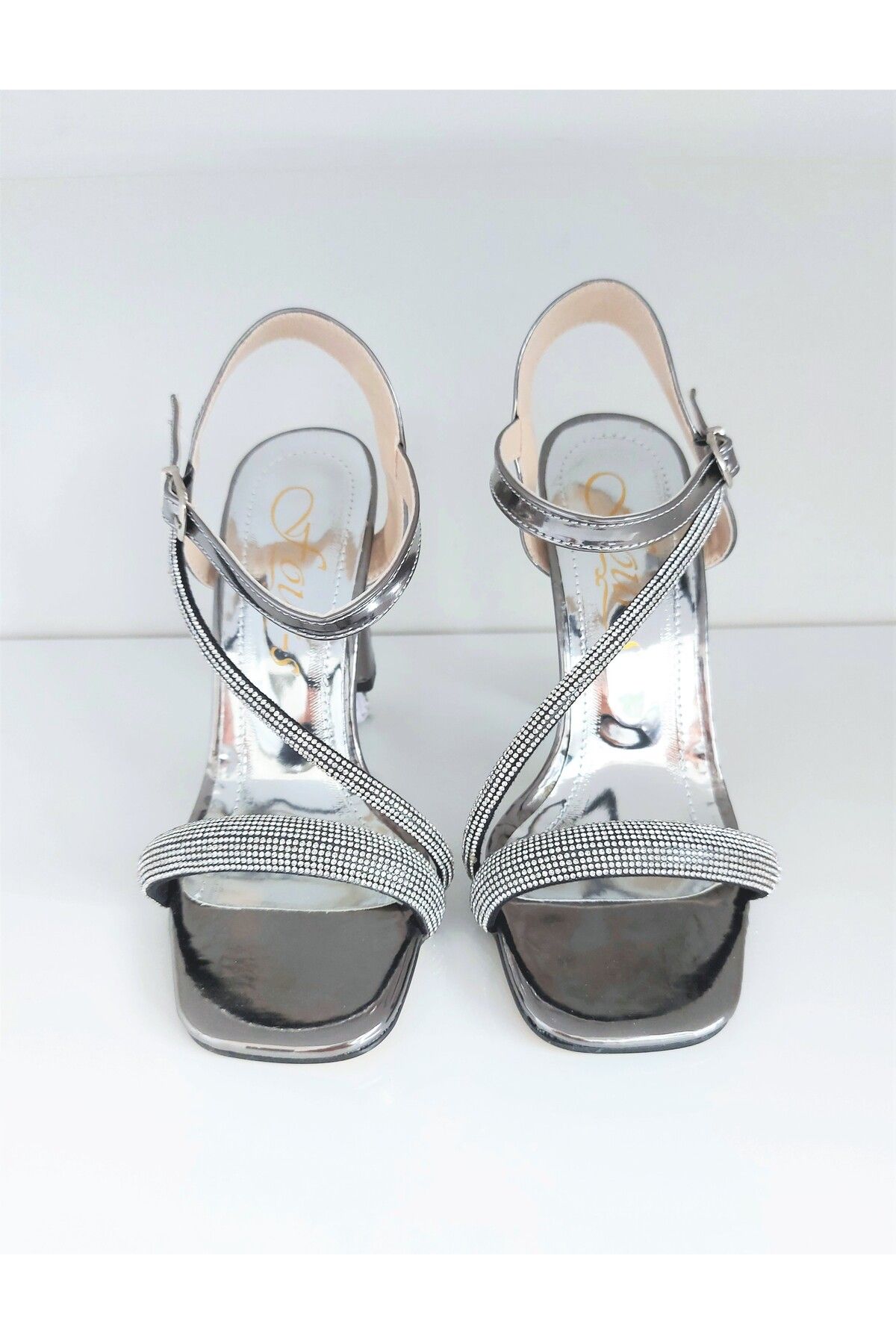 Dark silver high heels hotsell