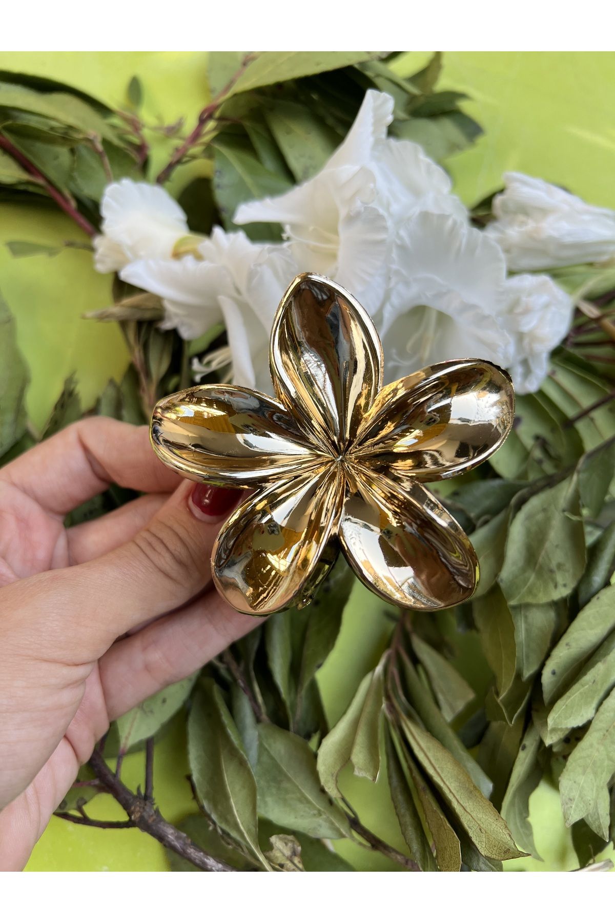 Gold flower hair deals